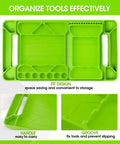 Flexible Tool Tray Set Three Piece Silicone Tool Holder For Mechanics Heat And Chemical Resistant Organizer Green Pack