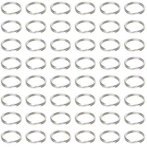 Half Inch Split Key Rings Set, 100 Mini Jump Rings With Double Loops, Small Metal Connectors for Jewelry Making and Crafts