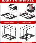 Heavy Duty Folding Table Cart With 5 Inch Swivel Wheels 1800 Lbs Load Capacity Transports 10 Banquet Tables assembly