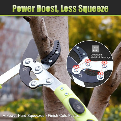 Heavy Duty Extendable Branch Loppers For Pruning 25 To 44 Inch Reach cutting branch with multi pivot leverage.