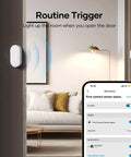 Four Pack Zigbee Door Sensor Mini Smart Contact Alarm For Home Automation And Kid Safety Works With Alexa Smartthings Home Assistant Plug And Play Zero Drama Keeps Your House Locked Tight. Smart sensor on door with mobile app setup.