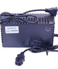 48V 2.5A battery PC plug charger for electric bikes and scooters, black, with overcharge and short circuit protection, plug and play.