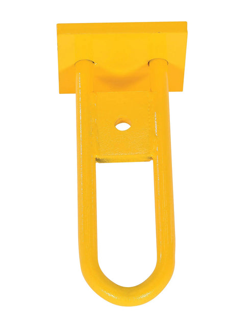 Lower Bail For 8,000-Lb Adjustable Spreader Beam, beefy heavy-duty lifting bail, yellow steel construction, front view