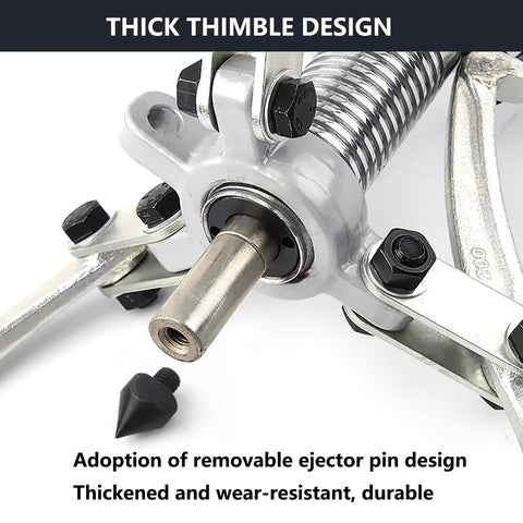 Close-up of 50T Hydraulic Gear Puller Kit With 2/3 Jaw Hub Bearing Separator showcasing ejector pin design.