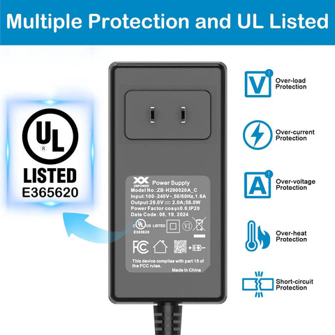 Beefed Up Recliner Power Supply 29V 2A Transformer UL listed with protection features for lift chairs and desks.