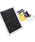 Top Shelf Solar Generator Kit With 6000mAh Battery, Led Lighting, And Multiport Usb Hub For Camping, Emergency Home Backup, Off Grid Adventures All Season Long with solar panel and three LED bulbs.