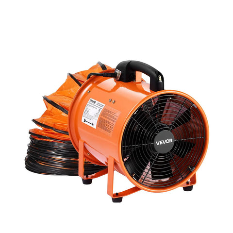 Beefy Portable Industrial Air Mover With Flexible Ducting And 10 Inch Blower For Extraction And Ventilation 1948 CFM High Velocity Exhaust Fan