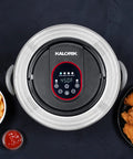 Top view of Digital Universal Air Fryer Lid Turns Any 6, 8, And 10 Quart Pot, Pan, Or Pressure Cooker Into An On Demand Air Fryer