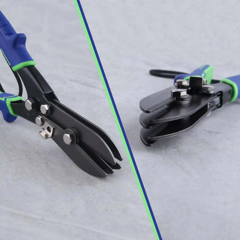 5 Blade Beefed Up Sheet Metal Crimper For HVAC Ductwork And Stove Pipes, heavy duty tool with anti-slip TPR handle, side view