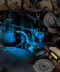 Using Rechargeable Inspection Pen Light With 450 Lumen Flood And 140 Lumen Spot in an engine bay for inspection