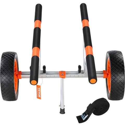 Heavy Duty Kayak Cart With 450 Lbs Load Capacity Detachable Canoe Trolley Adjustable Width Nonslip Support Foot 12 Inch Solid Tires