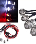 All Purpose RC Car Light Kit With 4 LEDs White Headlights And Red Tail Lights For Traxxas Slash and most RC vehicles with wires and LEDs