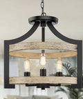 Versatile 3 Light Farmhouse Chandelier With Adjustable Height Pendant Or Semi Flush Mount Rustic Ceiling Light Fixture