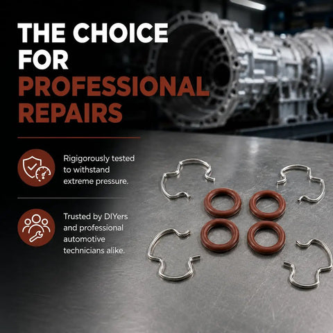 3/8 Inch Transmission Oil Cooler Line Replacement Clips And O-Rings Kit With E-Clips For 4L60, 4L65E, 4L70E, 4L75E, 4L80E Transmissions