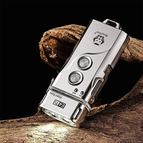 E4 Titanium Pocket Flashlight 700 Lumen USB C Rechargeable Dual Power Keychain Light With Lockout Mode Waterproof