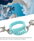 Heavy Duty Luminous Underwater Camera Carry Rope For Diving Gear Wearproof Parachute Rope Hand Knitted Lanyard Noctilucent Blue