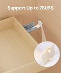 Heavy Duty Undermount Drawer Slide Rear Mounting Brackets Plastic Back Plate Replacement For Face Frame Kitchen Cabinets showing support up to 75lbs.