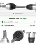 Front Left Or Right CV Axle Shaft Assembly 4WD Fits Cadillac Escalade Chevrolet Silverado 1500 Tahoe Avalanche K1500 K2500 Sierra 1500 Yukon 1999 2006 Replacement Drivetrain Part For Heavy Duty Trucks SUVs, 33-spline, 21.2 inch