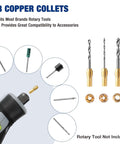 Front view of WORKPRO 476PCS Rotary Tool Accessories Kit showing assorted bits and copper collets
