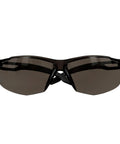 Built Tough Black Safety Glasses With Grey Scratch Resistant Lenses deliver zero fog hassle, front view, snug fit design.