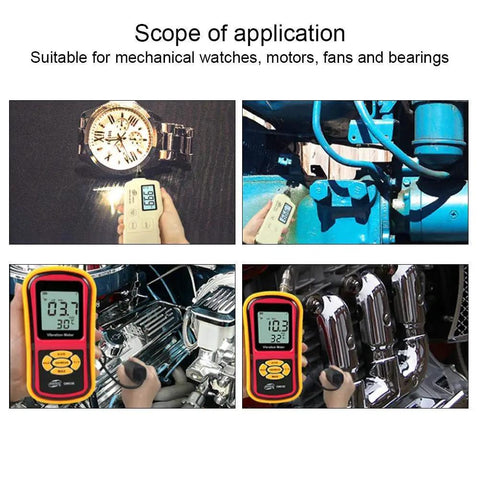 Portable Handheld Vibration Meter With LCD Display And Split Measurement, Digital Vibration Tester For Motors, Fans, Bearings And Mechanical Watches, Includes S And L Probes, Compact Vibe Analyzer For Quick Diagnostics And Accurate Readouts, used on watches and motors