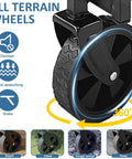 Close-up of all-terrain wheel on Collapsible Utility Cart Folding Wagon With 320 Lbs Capacity, Lightweight Rolling Cart With Quiet Wheels, Quick Fold Design For Camping, Shopping And Outdoor Use, Green.