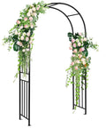 Sturdy Metal Garden Arch For Outdoor Entry And Wedding Backdrop Seven Point Two Foot Arbor For Climbing Plants Flowers And Vines