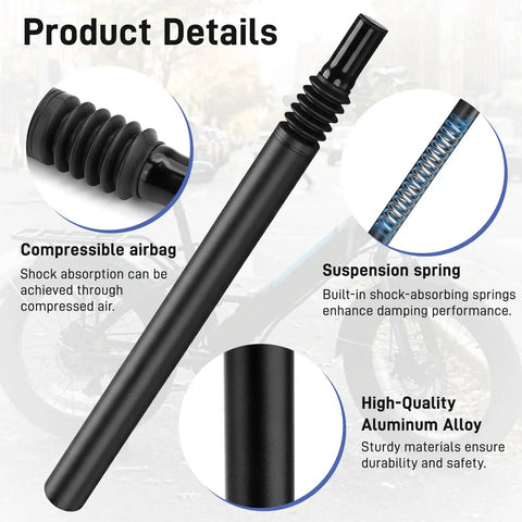 Suspension Seatpost For Lectric XP Series Bikes 31.8mm Shock Absorber Saddle Pole details, featuring airbag, spring, alloy.