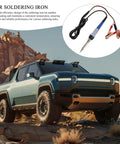Heavy Duty Portable Soldering Iron Kit With Quick Heating Ceramic Core For Vehicle Welding Repair And Electric Car Fix-Ups includes soldering iron and clips.