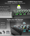 LEOBOG Reaper Switch on Top Notch 75 Percent Wireless Mechanical Keyboard featuring gasket mount and glowing RGB illumination.