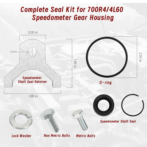 Speedometer Gear Housing Seal Kit For 700R4 And 4L60 Transmission Restore Odometer Accuracy Stop Leaks premium kit components