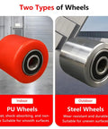 Heavy Duty Industrial Swivel Skates Move Heavy Machines Smoothly With 8 Ton Or 12 Ton Capacity PU Rubber Or Steel Wheels for warehouse, showing PU and steel wheel types for different surfaces.