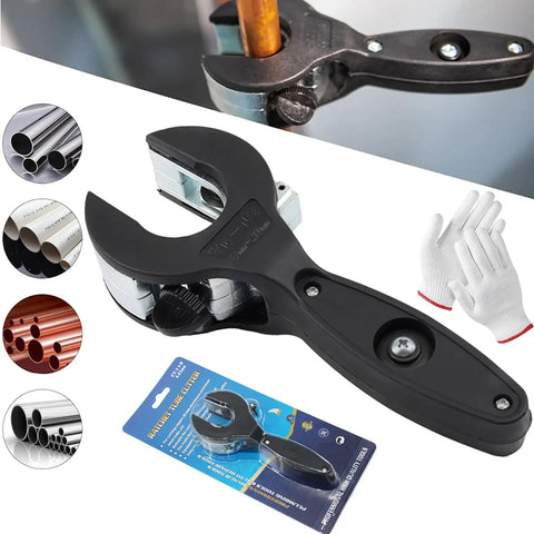 2-In-1 Tubing Cutter With Ratchet Handles for Copper Pipe 1/4 to 7/8 Inch Close Quarters PVC Cutter, black handle