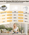 Gautye Portable Steam Cleaner With 3 Level Adjustable Handle Plus 15 Versatile Accessories For Deep Cleaning Floors Tiles And Carpets High Heat Sanitizing Black Housing Durable Abs Build Effective Germ Fighting Home Care Solution specifications chart.
