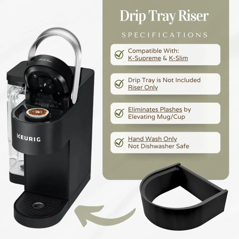 Drip Tray Mug Riser Designed For Coffee Makers To Cut Splashes Cup Stand For Mugs Up To 4.5 Inches Tall Gray 1.25 Inch Tall Riser Only