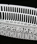 White plastic basket with handles, compatible with Heavy Duty Ultrasonic Cleaner With Heater 160 Watts 2.5 Liter Tank