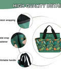 Waterproof Garden Tool Bag With 8 Side Pockets And Big Main Compartment, Durable 600D Oxford Tote, green floral with features