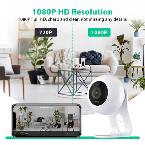 1080P Baby Monitor And Indoor Security Camera With WiFi Night Vision Motion Detection 2-Way Audio in living room view
