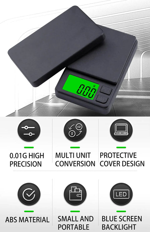 Pocket Scale 1000g x 0.01g Digital Gram Scale For Jewelry, Grab And Go Kitchen And Food Prep, Mini Scale With Backlit LCD shown open