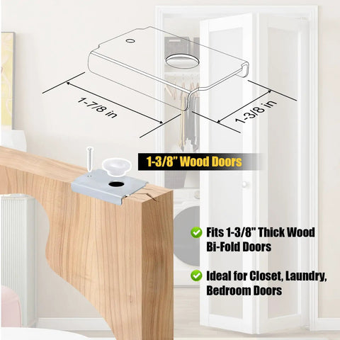 Bifold Door Repair Bracket Kit For 1 3 Eighths Inch Wood Doors Top Or Bottom Mount Reinforces Pivot Holes Easy Install 4 Pack