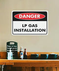 Danger LP Gas Installation Aluminum Warning Sign 8x12 Inch Built Tough UV Printed Weatherproof Plaque For Commercial Premises Industrial Workshops Factory Fuel Supply Zones High Visibility Hazard Notice, wall mounted