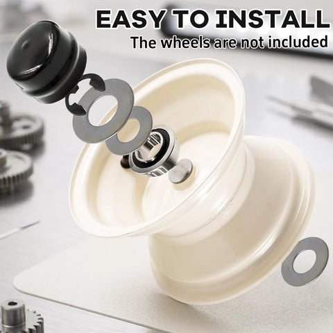 Say Bye To Wobbly Front Ends On Your Riding Mower With This Heavy Duty Bushing To Bearing Conversion Kit For Super Smooth Gliding And Trouble Free Yards Ahead, showing parts of the conversion kit including a bearing and washers.
