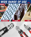 RIZOM 3-Piece bolt cutter set: 14" heavy-duty bolt cutter, 8" mini bolt cutter, 8" wire cutter with carrying bag