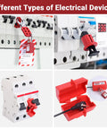 Ultimate Pro Grade LOTO Kit For Electrical Safety With 56 Piece Set Including Padlocks Hasps Clamp On Breaker Lockouts in use