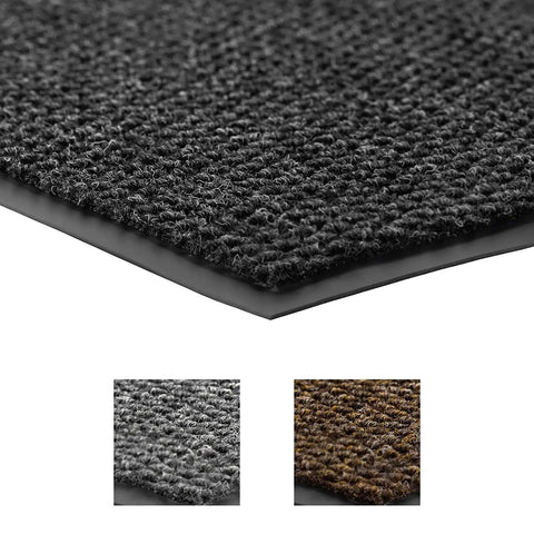Close-up of Polynib Indoor Entryway Mat 3 X 6 Feet Charcoal with low-profile backing for home or office, displaying texture and color options.