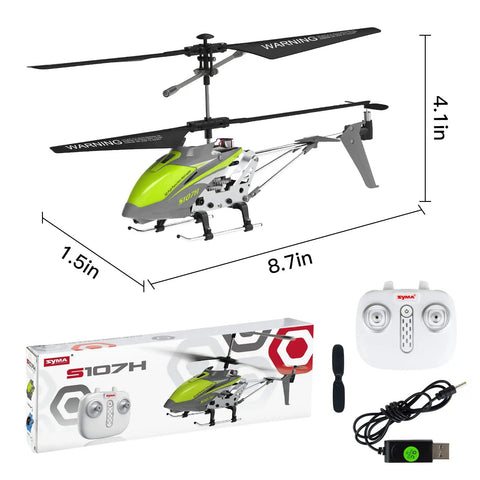 Mini RC Helicopter With Gyro And Altitude Hold, One Key Take Off And Landing, 2.4GHz Remote Control Drone in green color with accessories