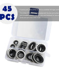 45Pcs Car AC Gasket Kit Go To AC Seal Kit For Fixing Air Conditioning Compressor Bumper Door Panel Universal O Ring Kit