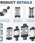 Two Pack MGW12C Linear Bearing Carriage Blocks With Mini Guide For 24mm Linear Motion Slides Ideal For 3D Printers CNC Machines Robotics And DIY Projects Sturdy And Smooth Linear Motion, 45.5 x 40 x 10.5 mm metal carriage block