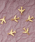 Gold Airplane Charms Jewelry Making Kit Set Of 50 Metal Aircraft Charms For DIY Necklaces, Bracelets, And Earrings