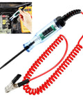Vehicle Electrical Circuit Tester Pen With 3-48V LED Digital Display, Dual Color Polarity Indicator, Voltage Test Light For Cars And Bikes, Easy Quick Check Diagnostic Tool, Portable Auto Electrical Testing Probe with coiled red lead and clip